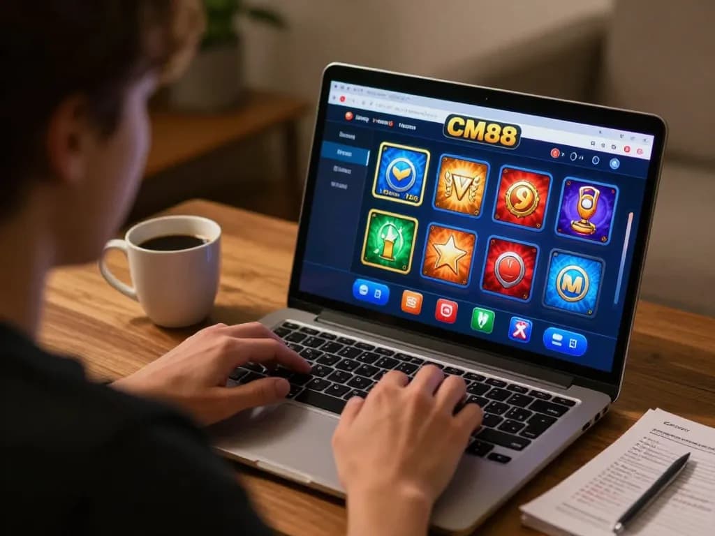 Engaged player strategizing on CM88 online casino interface while preparing to place a bet.