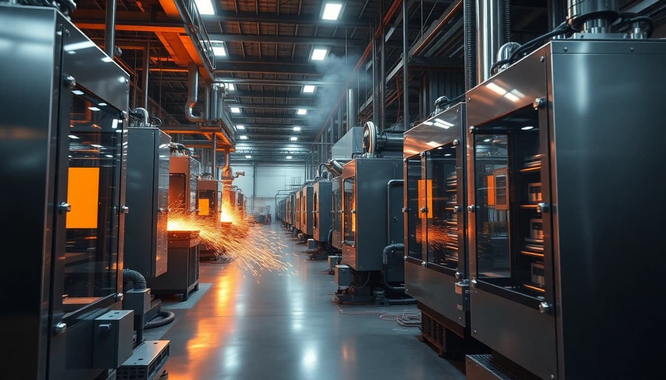 Aluminum die casting Malaysia facility showcasing high-tech machinery and molten metal innovation.