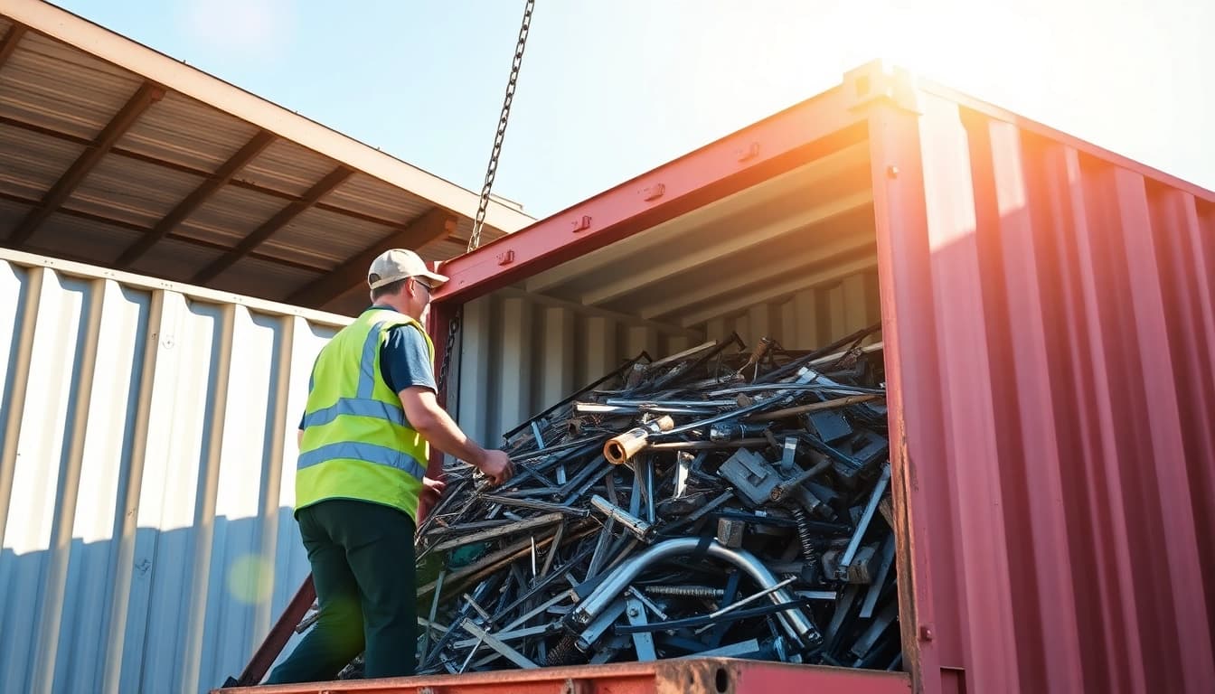 Schrotthändler Wuppertal efficiently collecting scrap metal for eco-friendly disposal.