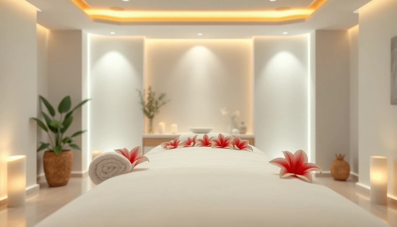 Spa Ads showcase a tranquil treatment room with soft lighting and soothing decor elements.