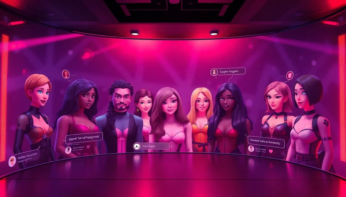 Engage in free ai porn chat with inviting AI characters in a digital environment.