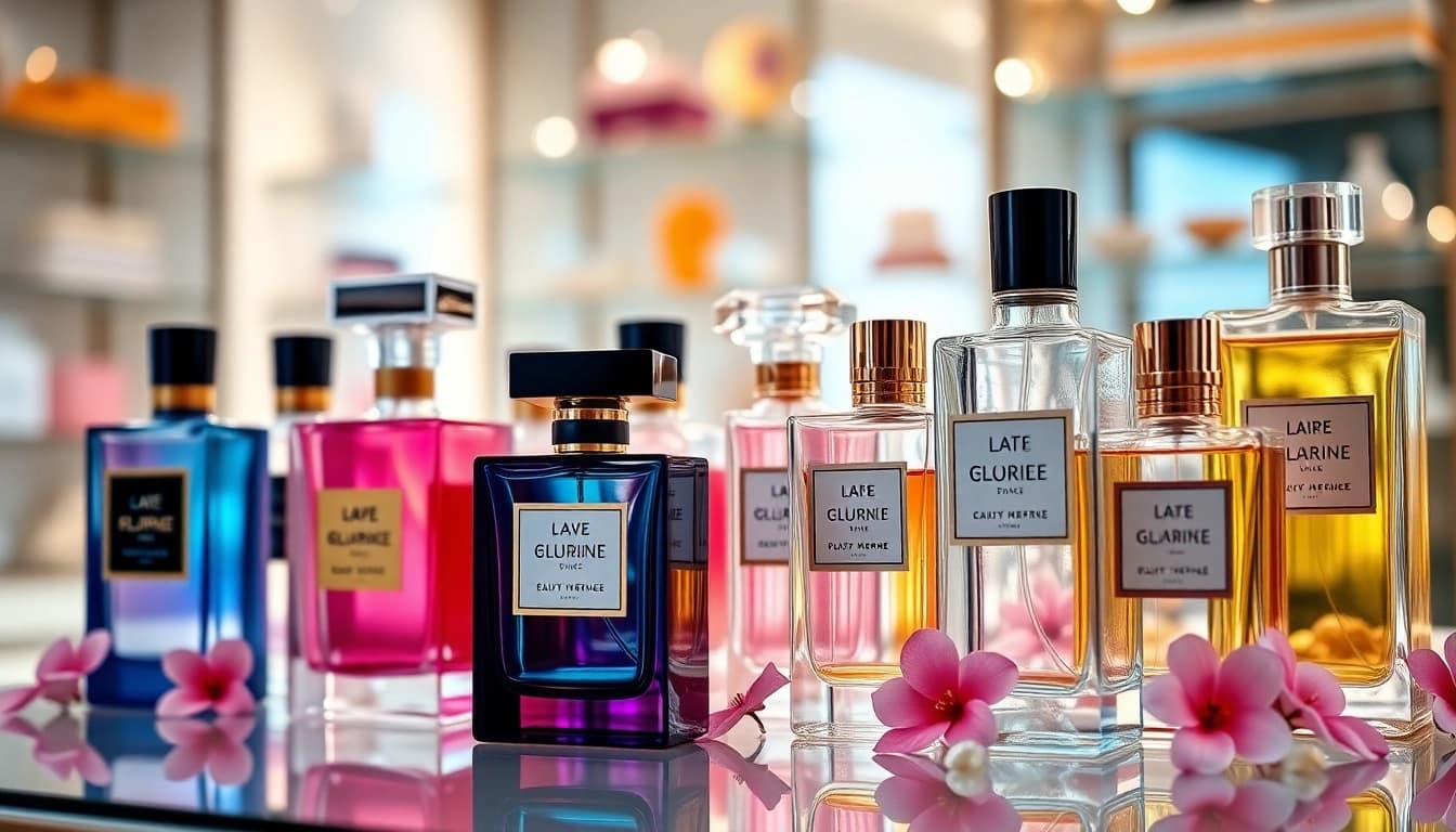 Discover the vibrant world of perfume dupes Australia with a stylish arrangement of fragrance bottles.