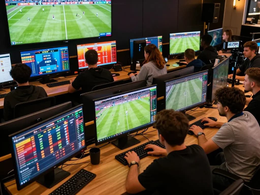 Engaging users at a trang cá cược bóng đá platform actively monitoring live game statistics.