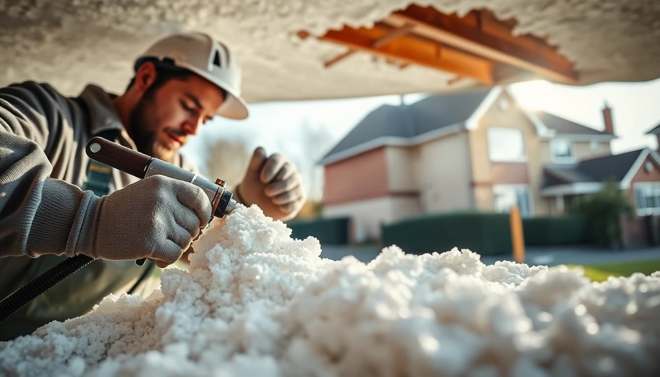 Efficient spray foam removal East Sussex showcased by a technician extracting foam from a home.
