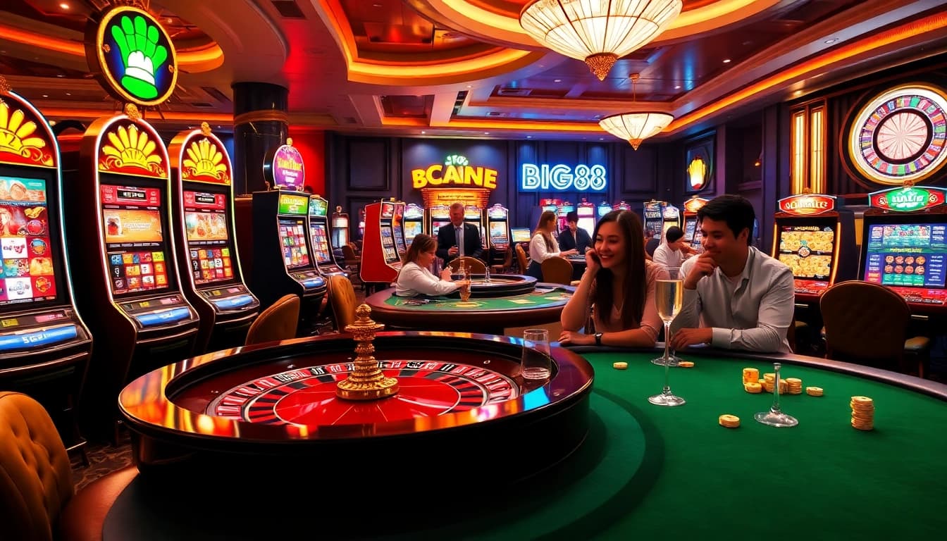 Experience the thrill of Big88 online at an exciting casino table with vibrant slots.