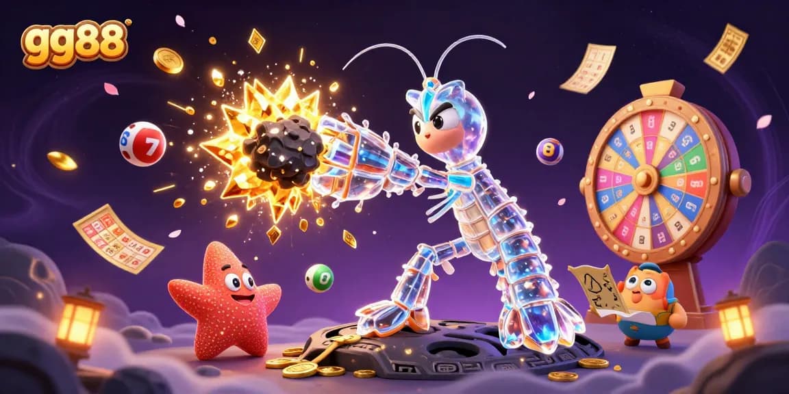 Experience thrilling wins with GG88, featuring vibrant casino elements and a dynamic action scene.