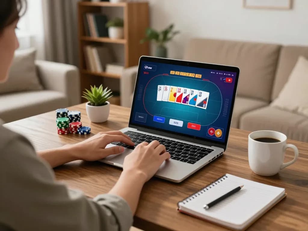 uu88 player enjoying online casino gaming with a vibrant setup and poker interface