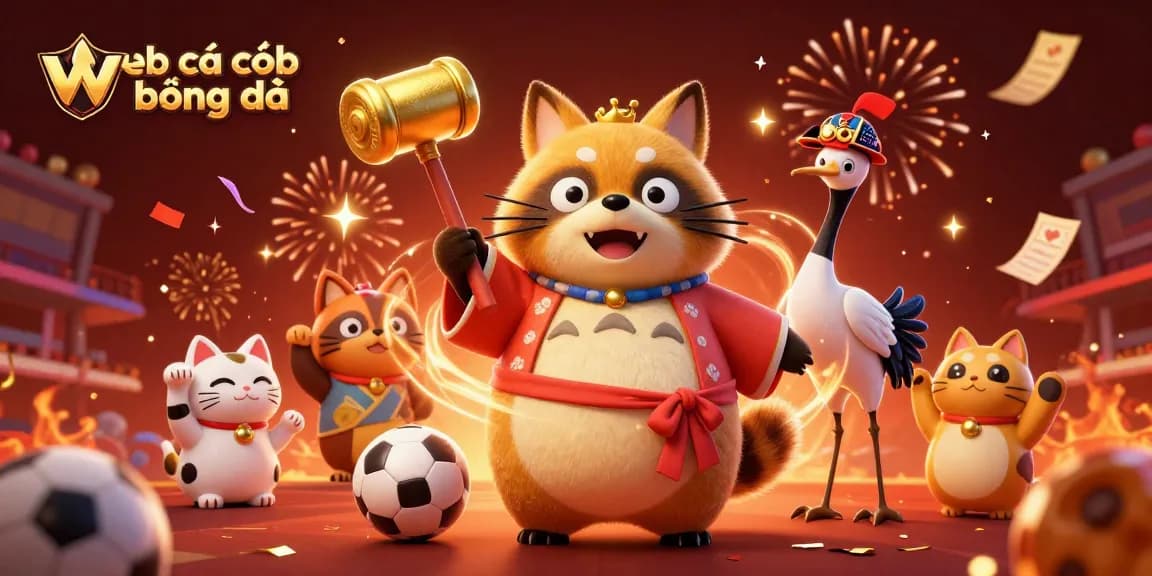 Experience excitement with top web cá cược bóng đá featuring a tanuki and samurai elements.
