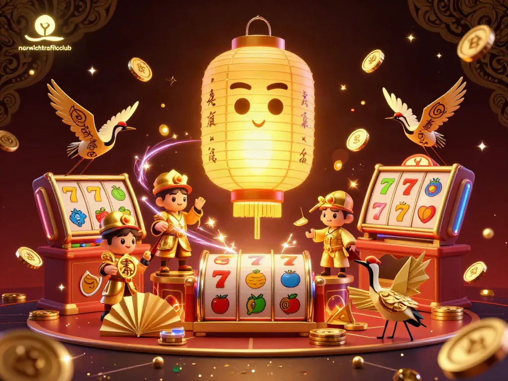 Experience the vibrant energy of norwichtrafficclub in this lively casino scene filled with lucky symbols and dynamic game elements.