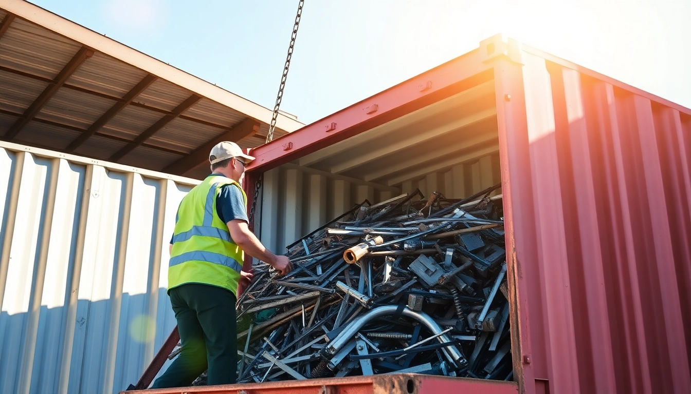 Schrotthändler Wuppertal efficiently collecting scrap metal for eco-friendly disposal.