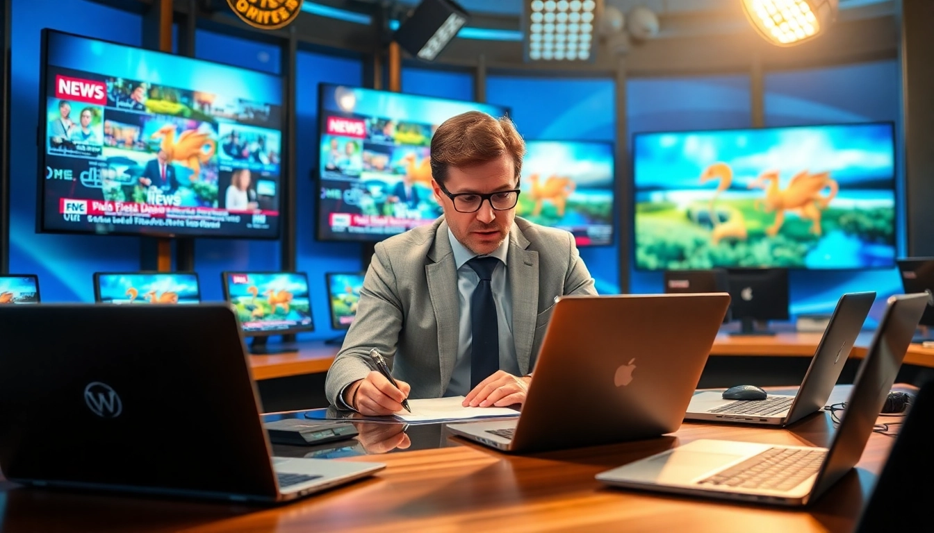 Read the latest Welsh news updates as a journalist reports from a modern news desk.