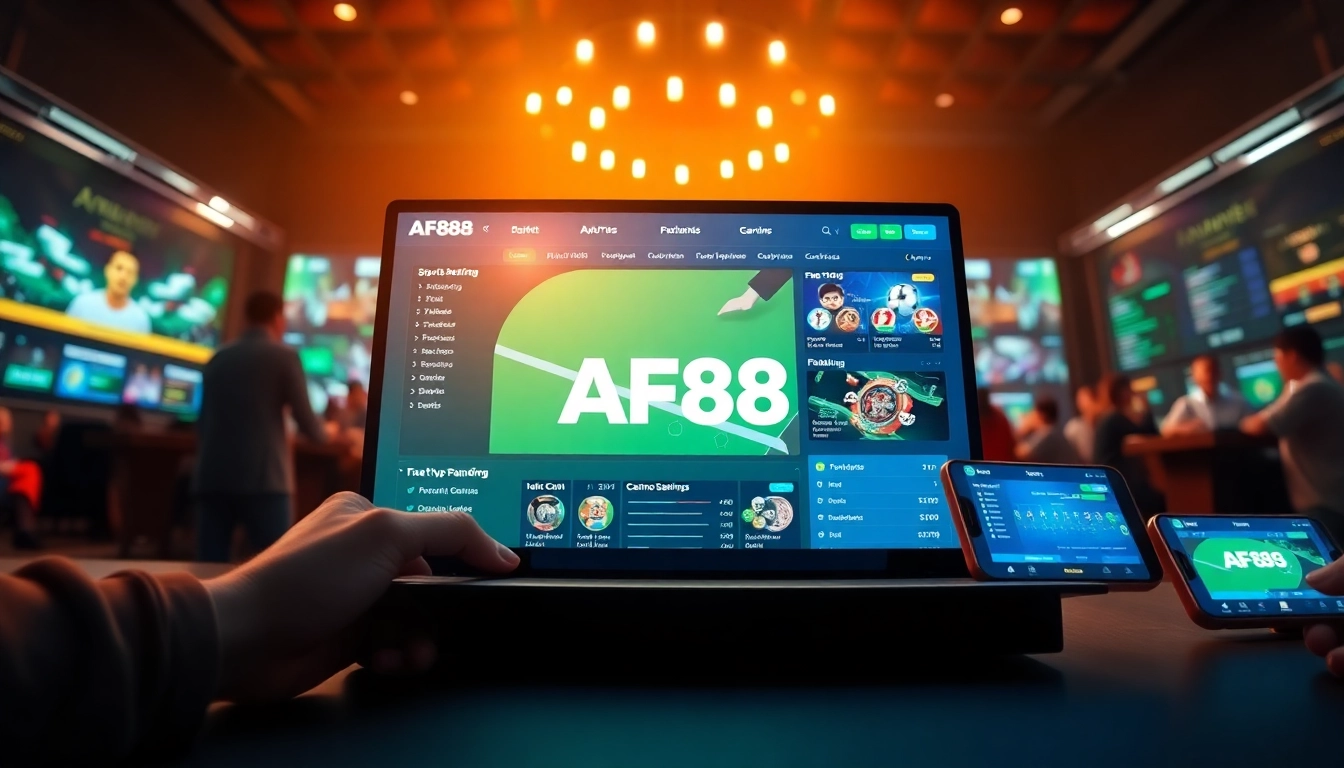 AF88 online betting platform showcasing diverse gaming options in a modern interface
