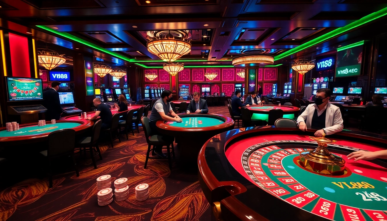 Engage with exciting vn88 casino games featuring vibrant tables and chips.