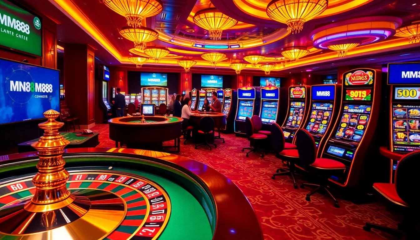 Experience the thrill of MM88 at a luxurious casino filled with vibrant games and excitement.