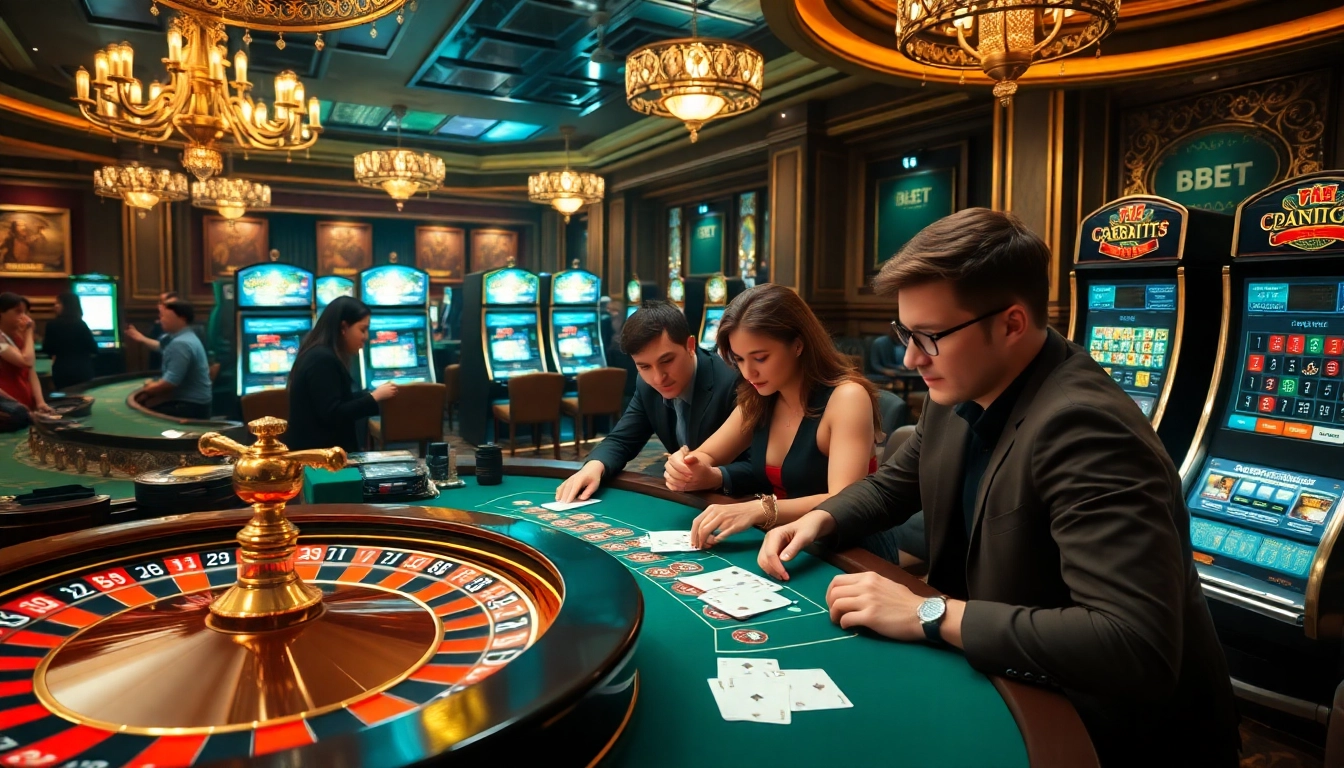 Players strategizing their moves at a glittering casino table at Tha bet, enhancing their gaming experience.