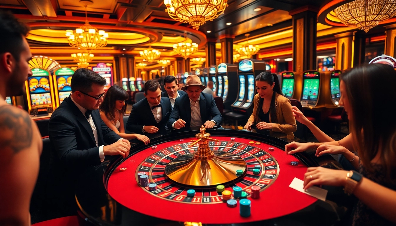 Experience the thrill of winning at F168.news with players engaged at an exciting casino roulette table.