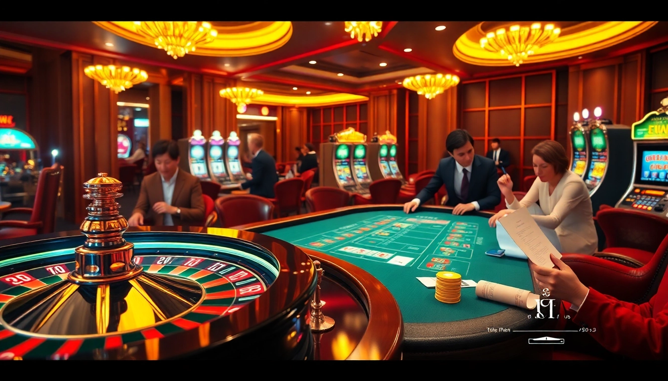 Experience the excitement at https://king88b.us.com/ with vibrant casino tables and engaged gamblers.