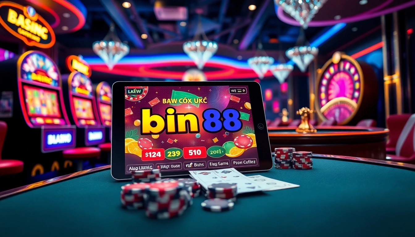 Engage in the exciting bắn cá uk88 game experience with colorful casino elements.