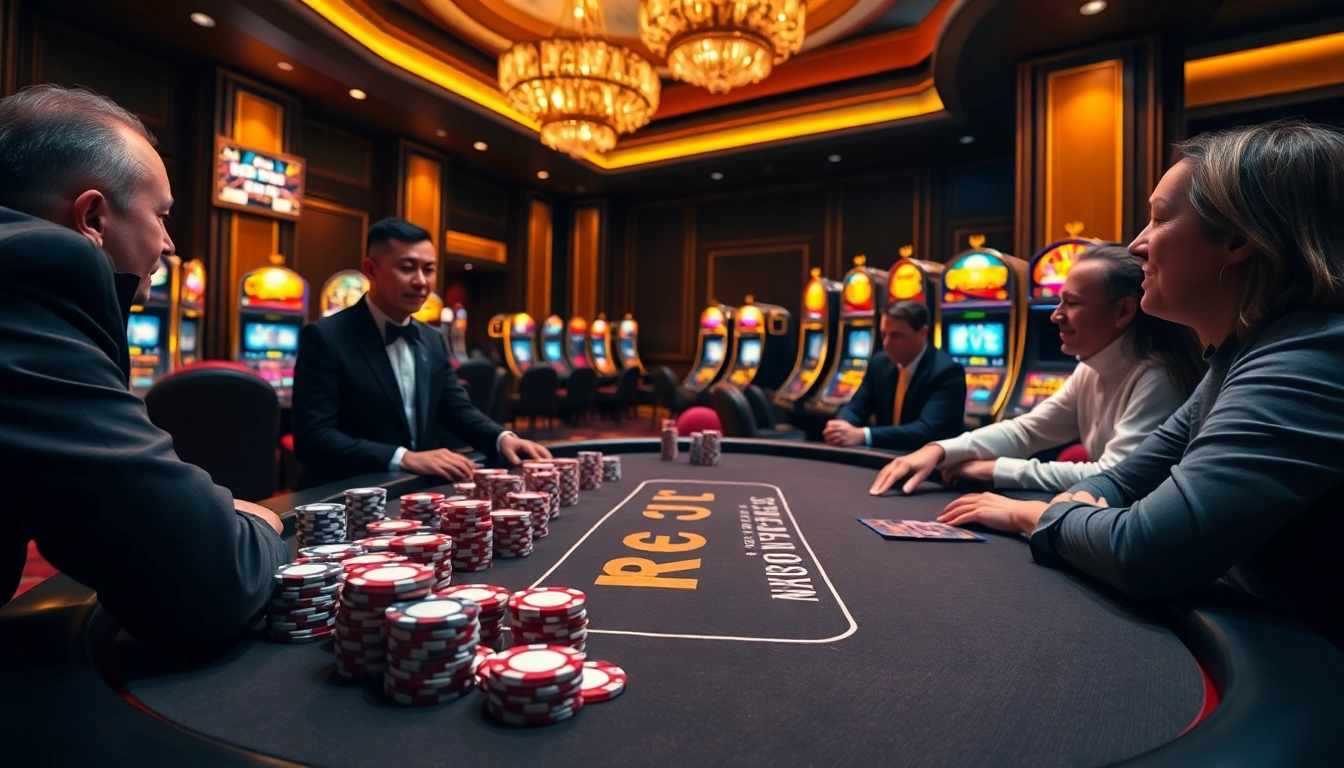 Experience elite gambling with KJC at a luxurious poker table filled with excitement.