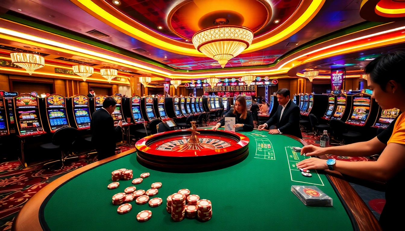 Experience the thrilling atmosphere of gambling at https://rr88csn.com/ with vibrant casino tables and excited players.