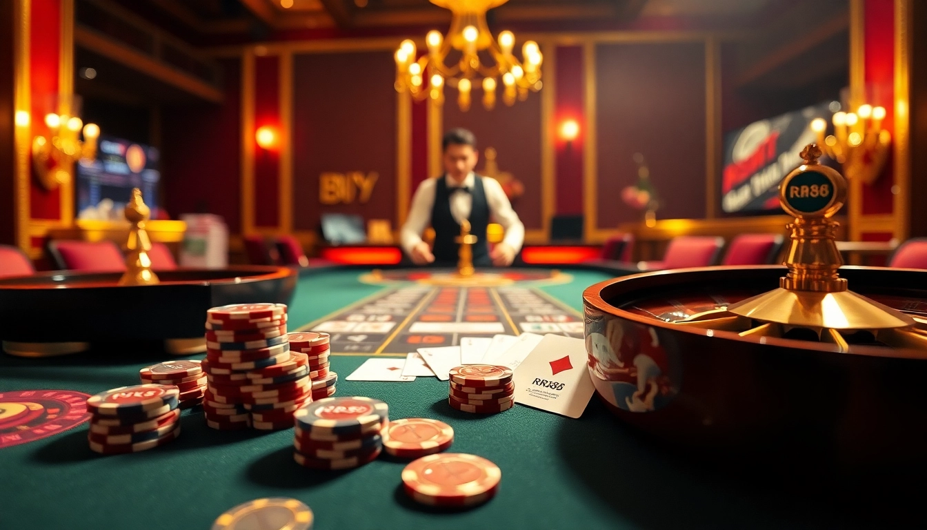 RR88 players enjoying an exciting live casino experience with professional dealers and enticing games.