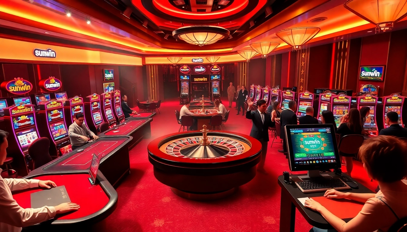 Experience thrilling gameplay at sunwin with vibrant casino tables and winning moments.