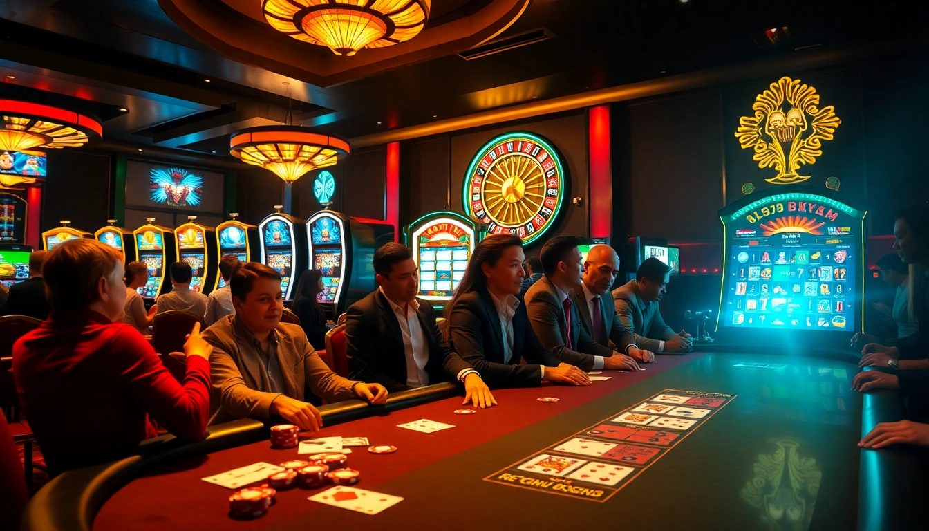 Experience the thrill of gambling at an opulent casino table featuring okking poker action and vibrant chips.