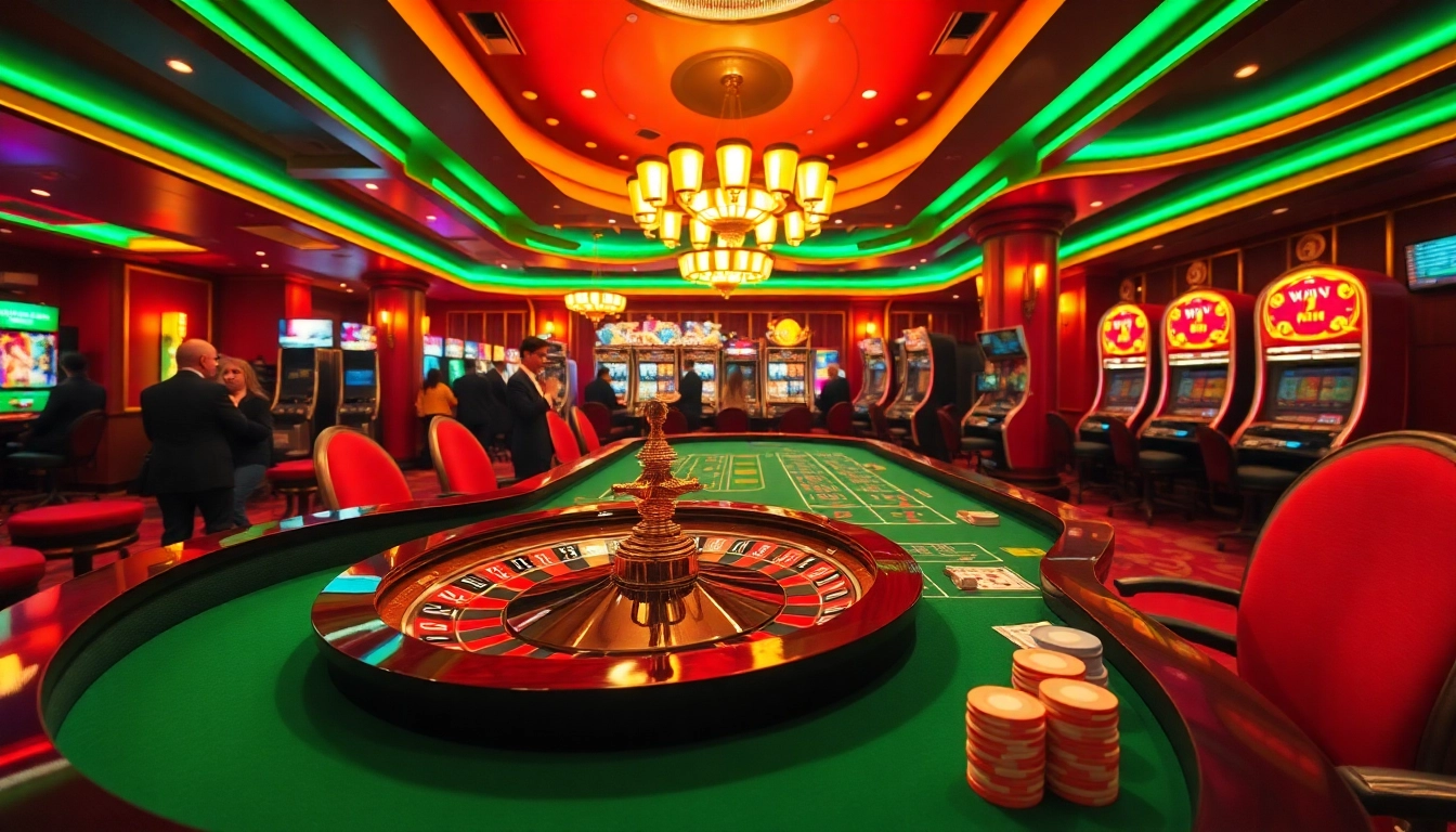 Experience thrilling casino gameplay at Sun Win with vibrant poker tables and exciting slot machines.