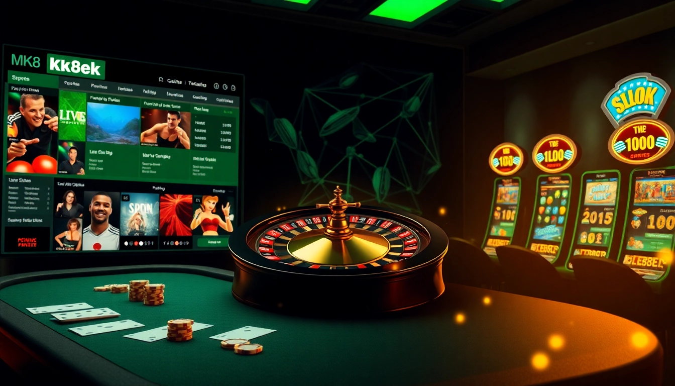 An engaging online gambling interface at https://mk8th.net/ showcasing poker games, roulette, and vibrant slots.