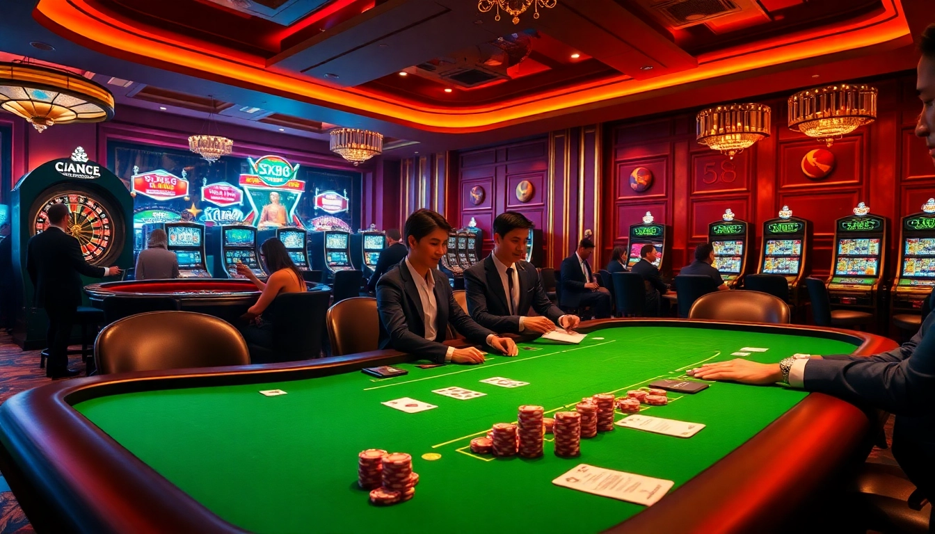 Experience thrilling poker action at sx88.com with vibrant chips and luxury casino elements.