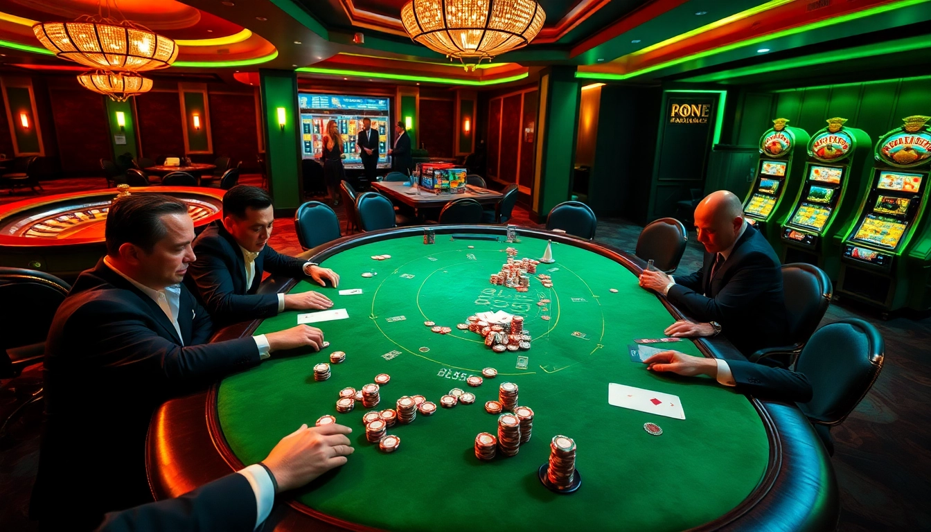 Experience an exciting game at the BL555 casino with vibrant poker action and a luxury atmosphere.