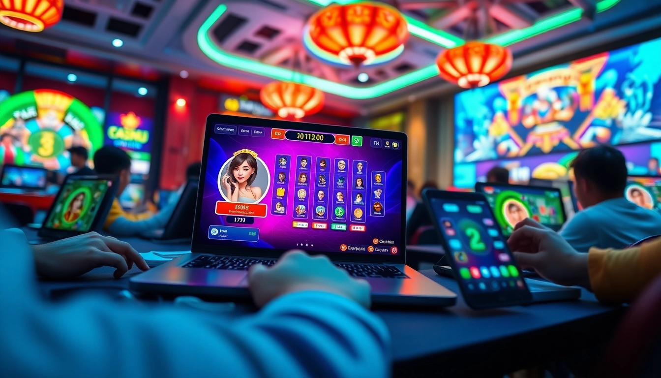 Tài Xỉu Online gaming interface, showcasing players engaged in an exciting online casino experience.