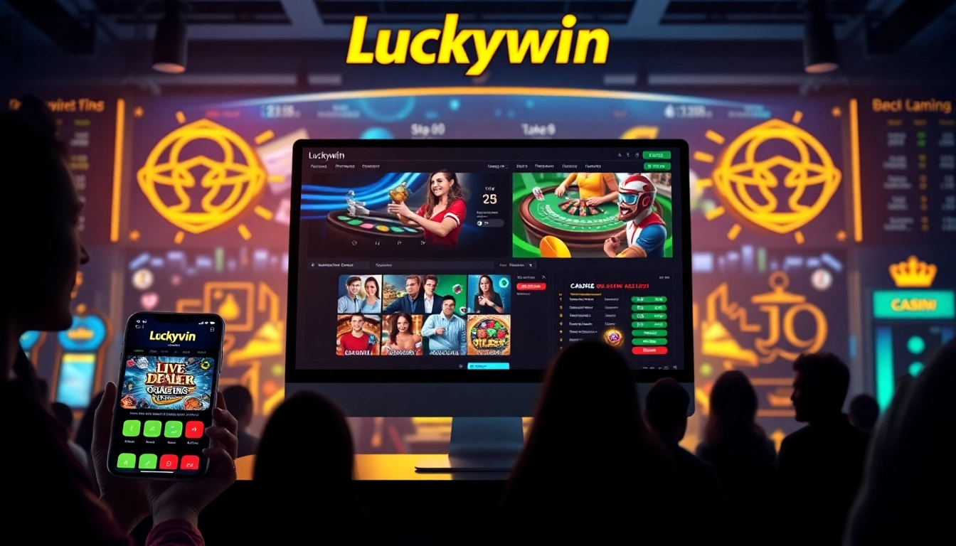Vibrant online gambling scene featuring Luckywin’s casino interface, showcasing exciting gaming experiences.