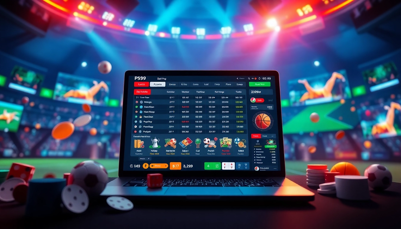 Engaging sports betting scene showcasing nhà cái PS99's dynamic online platform.