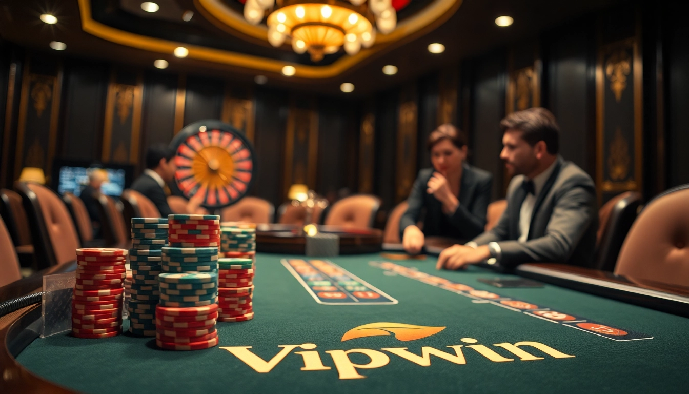 Experience high-stakes excitement at Vipwin casino with a vibrant poker game scene and roulette.