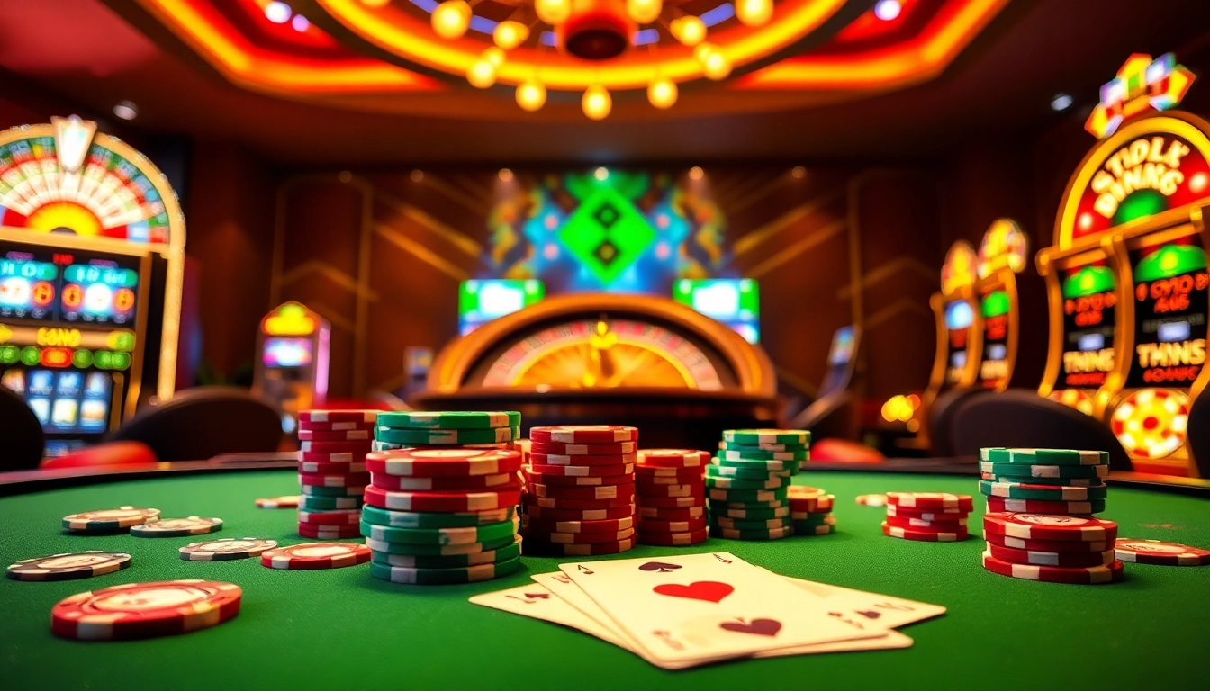 Experience the thrill of gambling at https://u888hv.com/ with vibrant poker chips and cards.