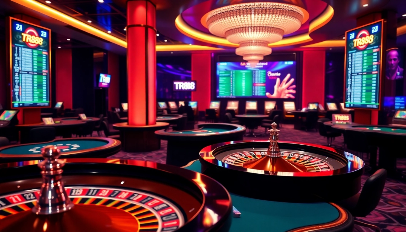 Experience thrilling gameplay at TR88 with dynamic casino tables and poker chips.