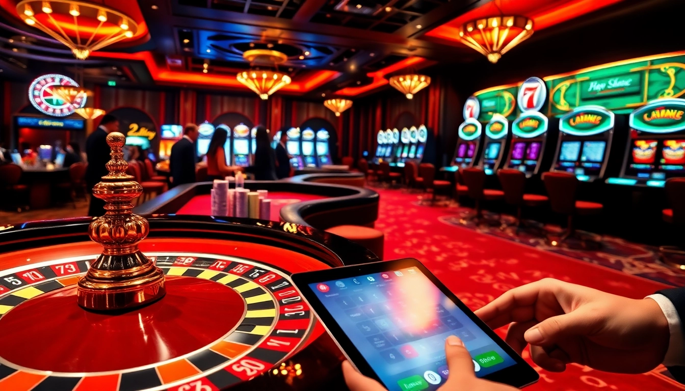 Players enjoy a thrilling game at the upscale casino, including features from https://vn23.sa.com/.
