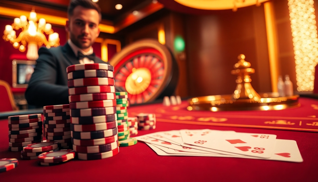 Exciting casino scene featuring poker chips and cards with 88i branding, highlighting high-stakes gambling.