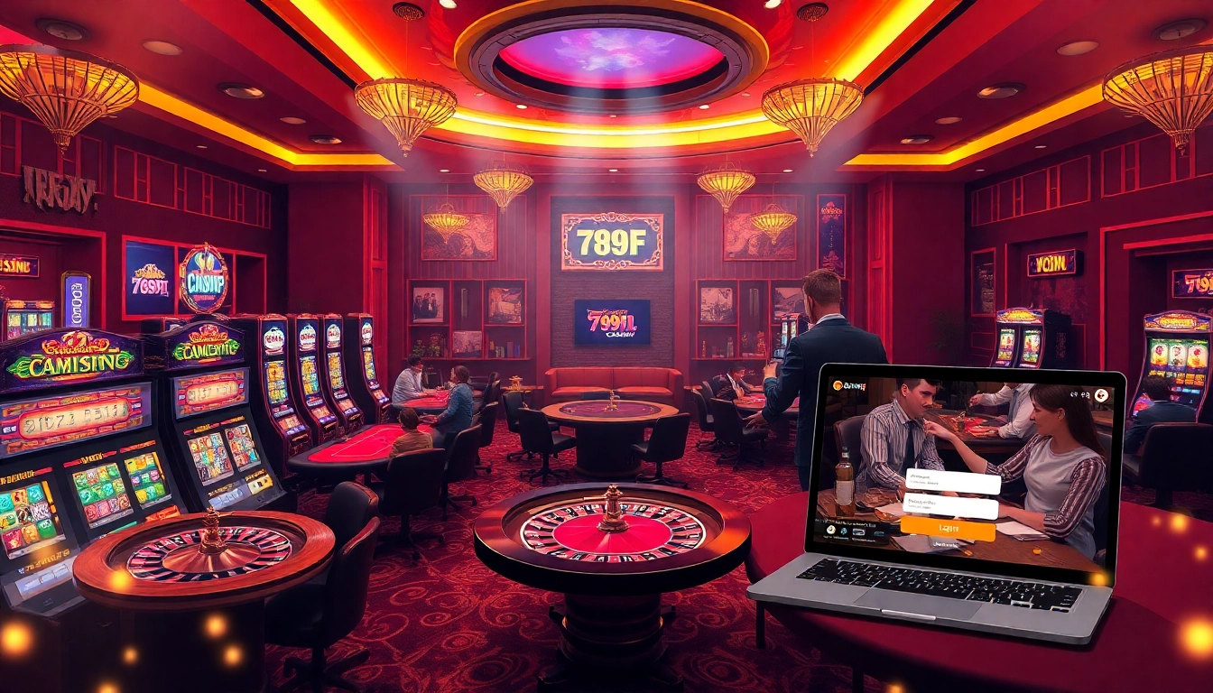 Experience the thrill of đăng nhập 789F with engaging casino visuals in a luxury setting.