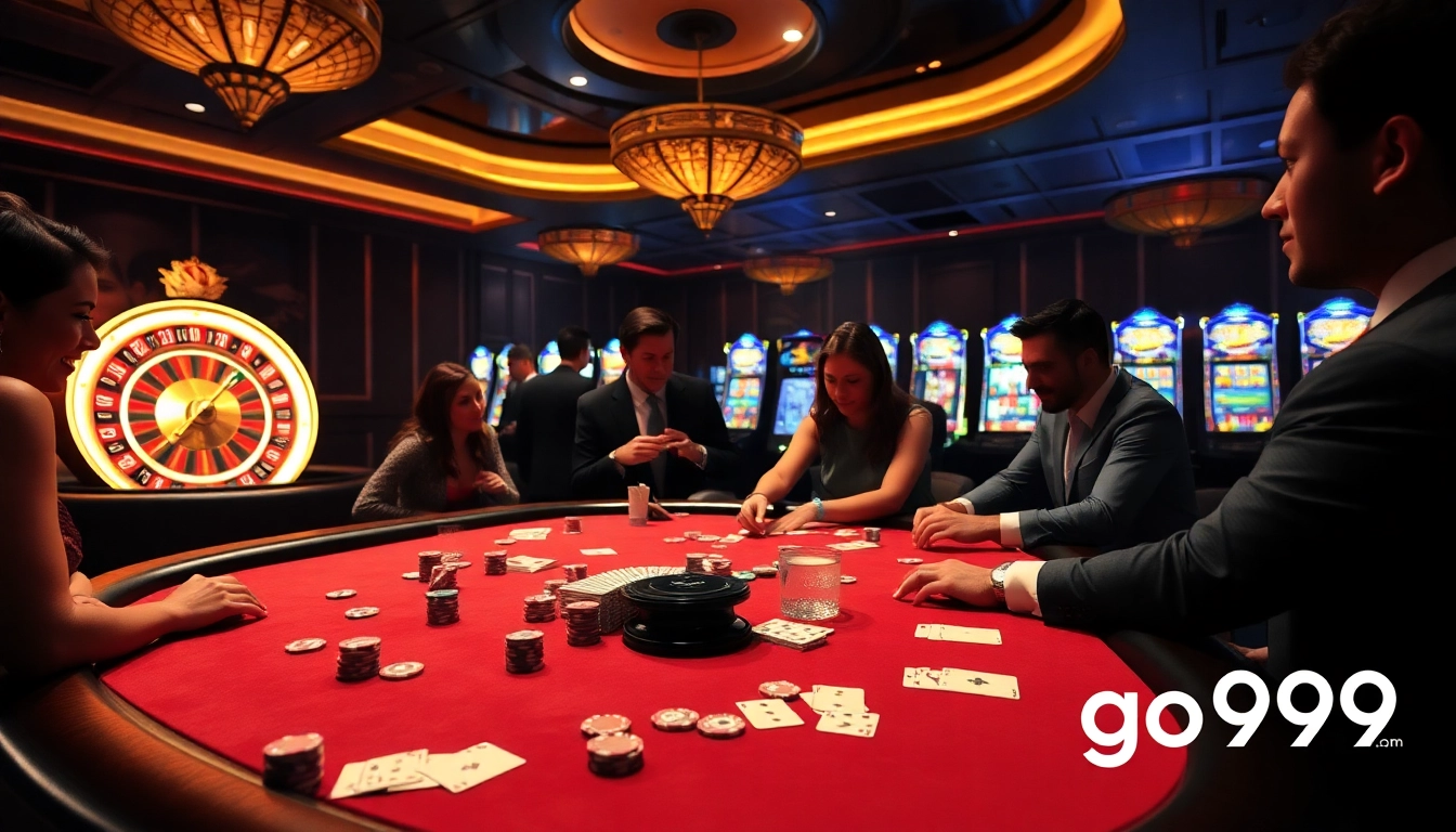 Experience intense gameplay at go99.com with high-stakes poker tables and vibrant slot machines.