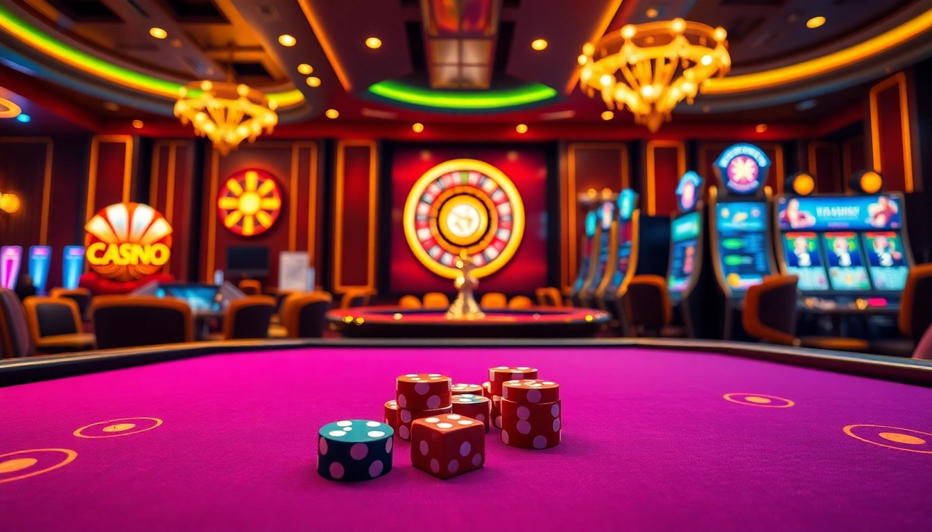 Engaging players at a vibrant online casino scene showcasing https://nk88uk.com/ with immersive gaming tables and roulette.