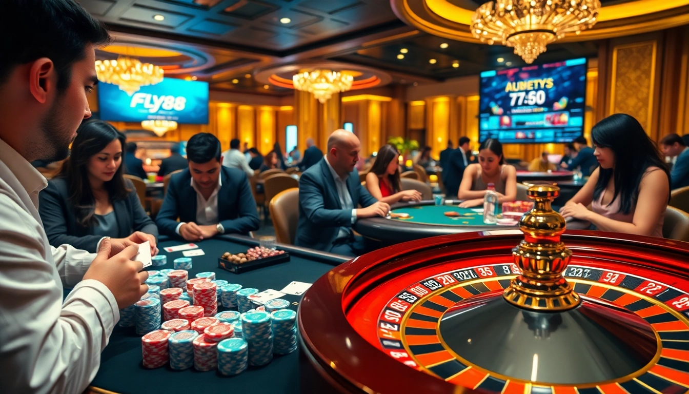 Experience FLY88 Đăng kí with engaging poker gameplay and vibrant casino ambiance.