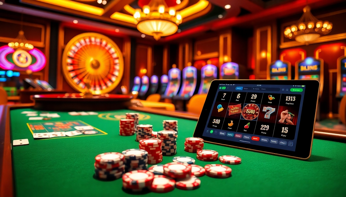 Experience the thrill of gaming at Sumvip Casino with luxurious tables and vibrant atmosphere.
