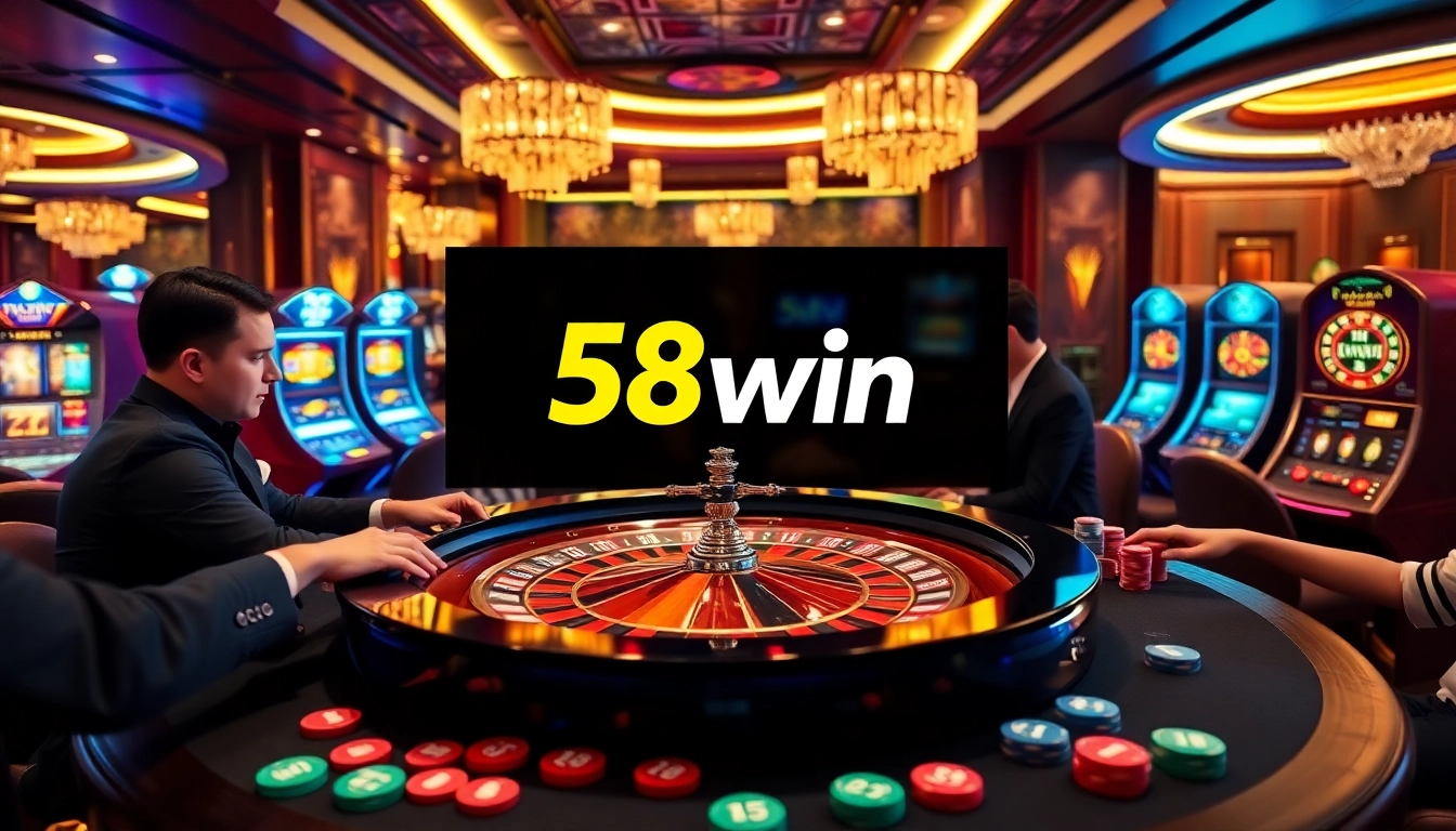 Experience the excitement of 58win at a luxury casino table filled with action and vibrant energy.