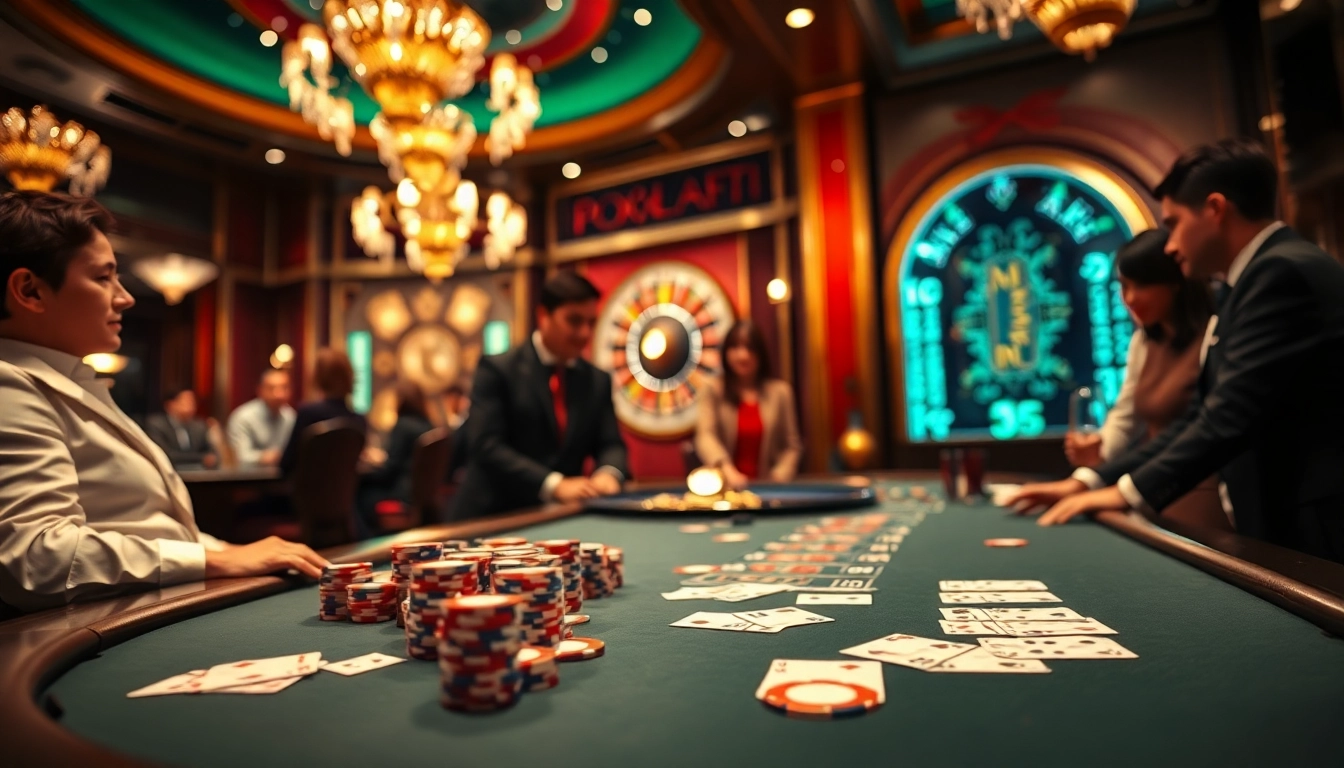 Engaged players at a lavish casino table, showcasing thrills of gambling at https://xx88.sa.com/.