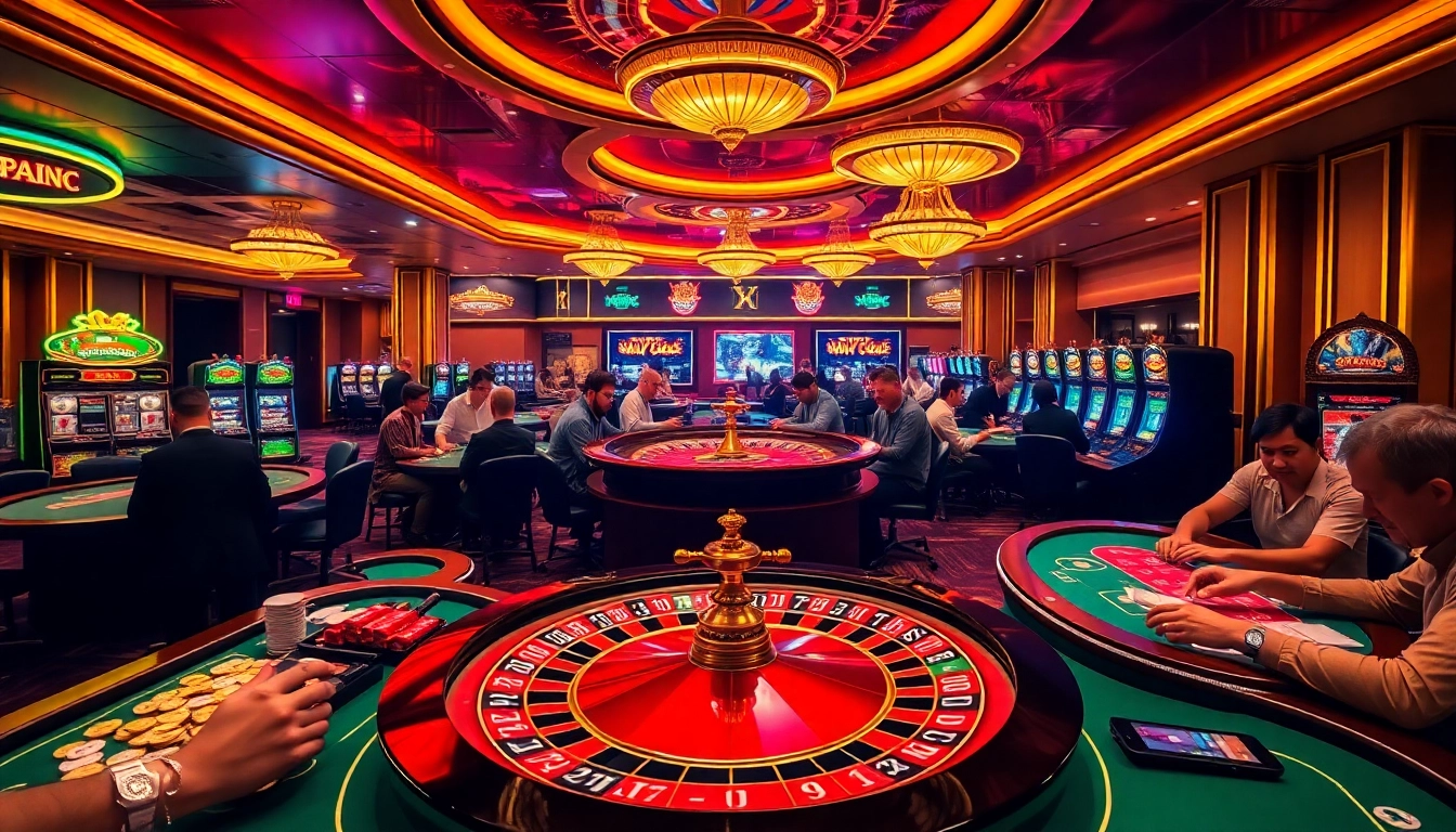 Players captivatingly engage in thrilling casino games at https://bl555.training/, showcasing a vibrant atmosphere.