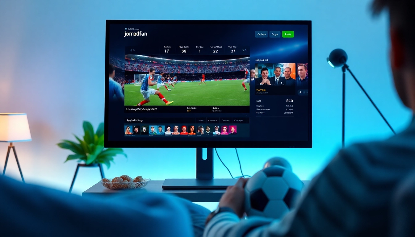 Explore live football streaming features on joemadfan.com in a cozy sports viewing setting.