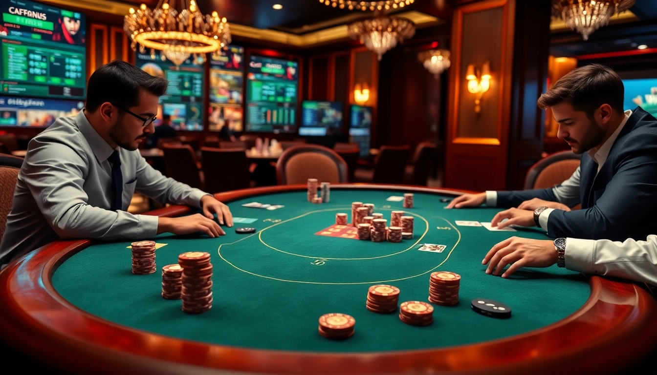 Players strategizing at the ALO 789 casino table, showcasing thrill in gambling action.