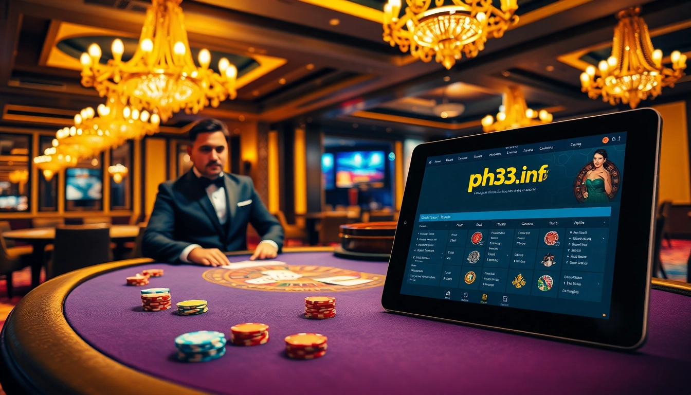 Experience the thrill of gaming at ph33.info with vibrant poker chips and a lively casino atmosphere.